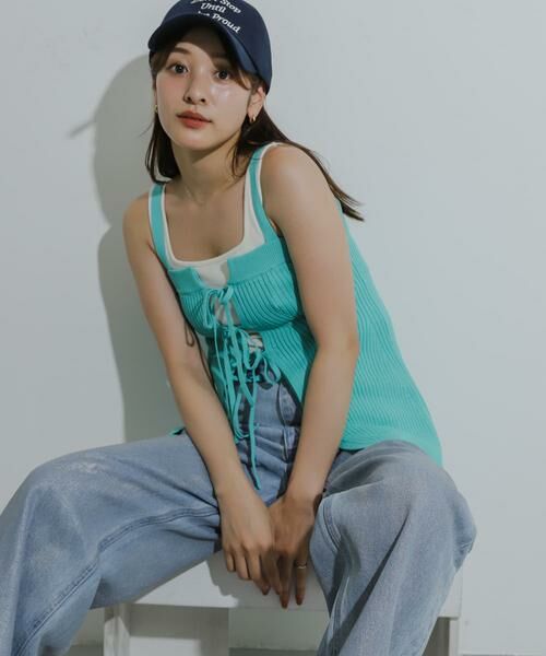 SENSE OF PLACE by URBAN RESEARCH / センスオブプレイス バイ アーバンリサーチ キャミソール・チューブトップ | フロントリボンニットキャミソール | 詳細4