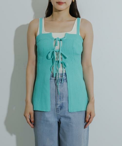 SENSE OF PLACE by URBAN RESEARCH / センスオブプレイス バイ アーバンリサーチ キャミソール・チューブトップ | フロントリボンニットキャミソール | 詳細7