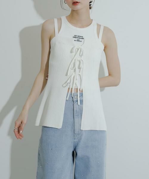 SENSE OF PLACE by URBAN RESEARCH / センスオブプレイス バイ アーバンリサーチ キャミソール・チューブトップ | フロントリボンニットキャミソール | 詳細16