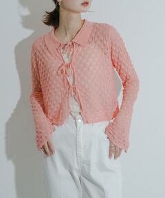 SENSE OF PLACE by URBAN RESEARCH / センスオブプレイス バイ アーバンリサーチ カーディガン・ボレロ | トゲトゲニットリボンカーディガン