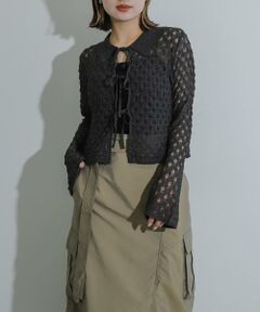 SENSE OF PLACE by URBAN RESEARCH / センスオブプレイス バイ アーバンリサーチ カーディガン・ボレロ | トゲトゲニットリボンカーディガン