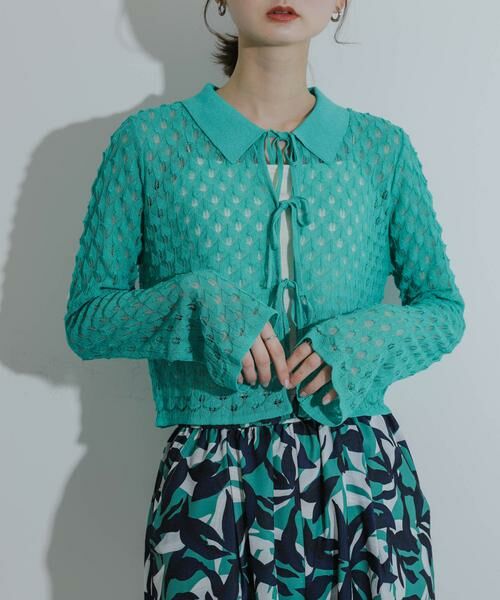 SENSE OF PLACE by URBAN RESEARCH / センスオブプレイス バイ アーバンリサーチ カーディガン・ボレロ | トゲトゲニットリボンカーディガン | 詳細2