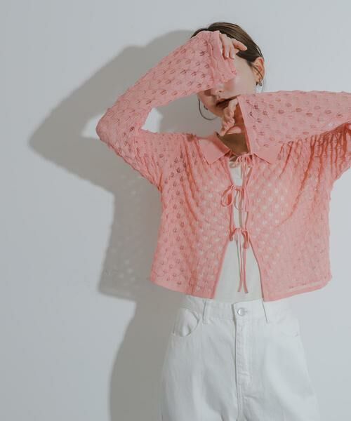 SENSE OF PLACE by URBAN RESEARCH / センスオブプレイス バイ アーバンリサーチ カーディガン・ボレロ | トゲトゲニットリボンカーディガン | 詳細17