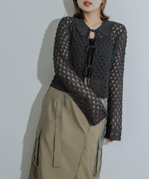 SENSE OF PLACE by URBAN RESEARCH / センスオブプレイス バイ アーバンリサーチ カーディガン・ボレロ | トゲトゲニットリボンカーディガン | 詳細23