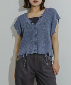 SENSE OF PLACE by URBAN RESEARCH / センスオブプレイス バイ アーバンリサーチ ベスト | ダメージニットベスト