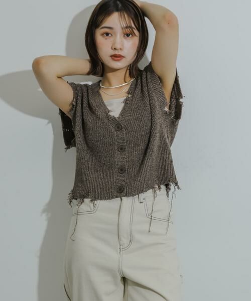 SENSE OF PLACE by URBAN RESEARCH / センスオブプレイス バイ アーバンリサーチ ベスト | ダメージニットベスト | 詳細8