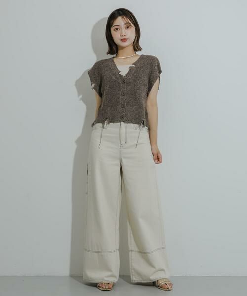 SENSE OF PLACE by URBAN RESEARCH / センスオブプレイス バイ アーバンリサーチ ベスト | ダメージニットベスト | 詳細9