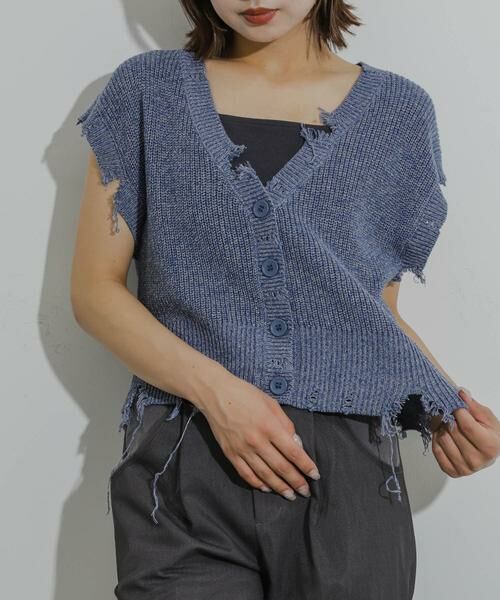 SENSE OF PLACE by URBAN RESEARCH / センスオブプレイス バイ アーバンリサーチ ベスト | ダメージニットベスト | 詳細14