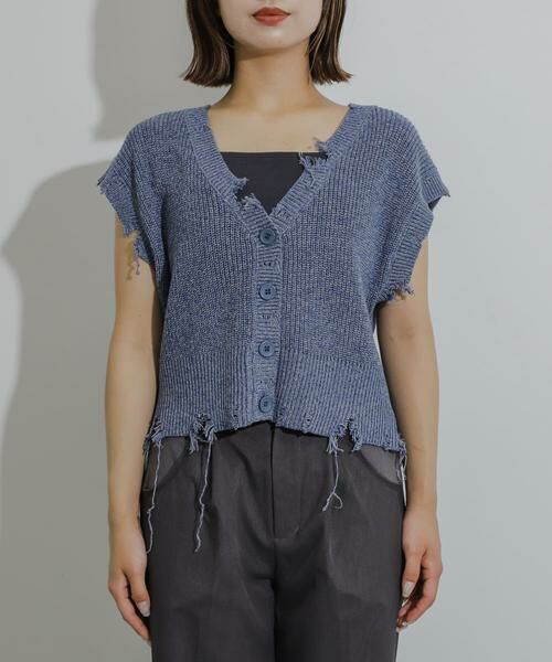 SENSE OF PLACE by URBAN RESEARCH / センスオブプレイス バイ アーバンリサーチ ベスト | ダメージニットベスト | 詳細19