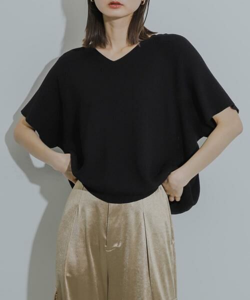 SENSE OF PLACE by URBAN RESEARCH / センスオブプレイス バイ アーバンリサーチ ニット・セーター | Vネックドルマンセーター（ブラック）