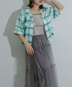 SENSE OF PLACE by URBAN RESEARCH / センスオブプレイス バイ アーバンリサーチ シャツ・ブラウス | サテンオープンカラークロップドシャツ