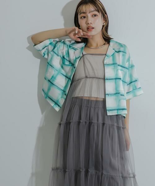 SENSE OF PLACE by URBAN RESEARCH / センスオブプレイス バイ アーバンリサーチ シャツ・ブラウス | サテンオープンカラークロップドシャツ | 詳細2