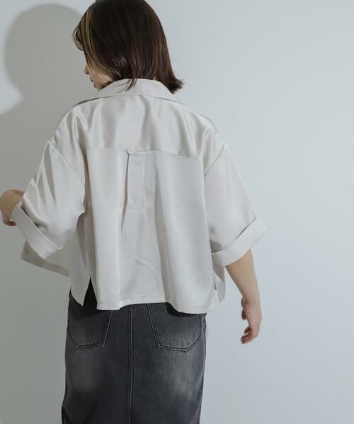 SENSE OF PLACE by URBAN RESEARCH / センスオブプレイス バイ アーバンリサーチ シャツ・ブラウス | サテンオープンカラークロップドシャツ | 詳細27