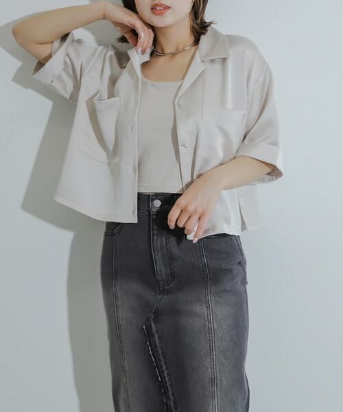 SENSE OF PLACE by URBAN RESEARCH / センスオブプレイス バイ アーバンリサーチ シャツ・ブラウス | サテンオープンカラークロップドシャツ | 詳細23