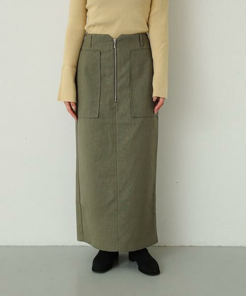 SENSE OF PLACE by URBAN RESEARCH / センスオブプレイス バイ アーバンリサーチ スカート | アウトポケットジップスカート(カーキ)