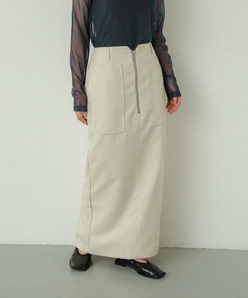 SENSE OF PLACE by URBAN RESEARCH / センスオブプレイス バイ アーバンリサーチ スカート | アウトポケットジップスカート(アイボリー)