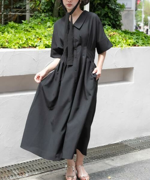 SENSE OF PLACE by URBAN RESEARCH / センスオブプレイス バイ アーバンリサーチ ワンピース | ウエストタックシャツワンピース(ブラック)