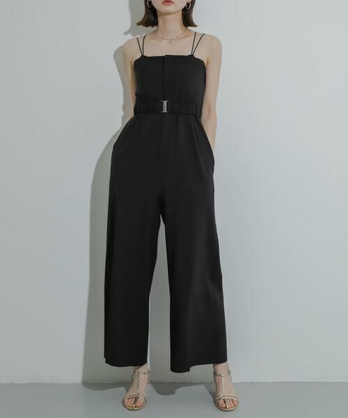 SENSE OF PLACE by URBAN RESEARCH / センスオブプレイス バイ アーバンリサーチ サロペット・オールインワン | ベルトツキベアパンツ(ブラック)