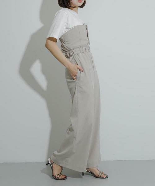 SENSE OF PLACE by URBAN RESEARCH / センスオブプレイス バイ アーバンリサーチ サロペット・オールインワン | ベルトツキベアパンツ(ライトベージュ)