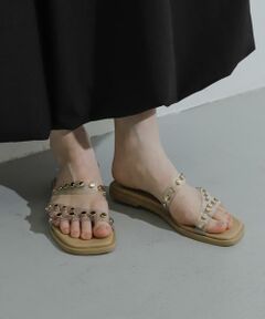 SENSE OF PLACE by URBAN RESEARCH / センスオブプレイス バイ アーバンリサーチ サンダル | スタッズフラットサンダル