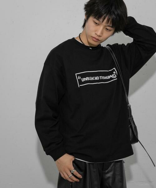 SENSE OF PLACE by URBAN RESEARCH / センスオブプレイス バイ アーバンリサーチ Tシャツ | 『別注』BASQUIAT×SENSE OF PLACE ロゴロングスリーブTシャツ | 詳細18