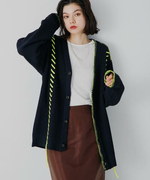 SENSE OF PLACE by URBAN RESEARCH / センスオブプレイス バイ アーバンリサーチ カーディガン・ボレロ | 『ユニセックス』ブランケットステッチカーディガン | 詳細11