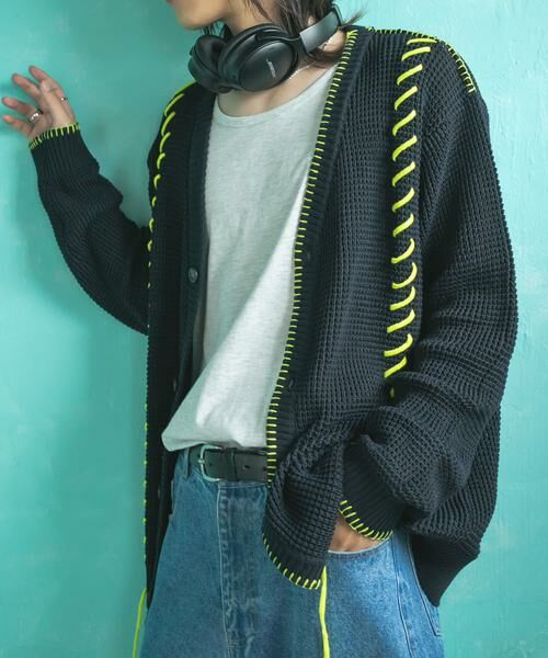 SENSE OF PLACE by URBAN RESEARCH / センスオブプレイス バイ アーバンリサーチ カーディガン・ボレロ | 『ユニセックス』ブランケットステッチカーディガン | 詳細15