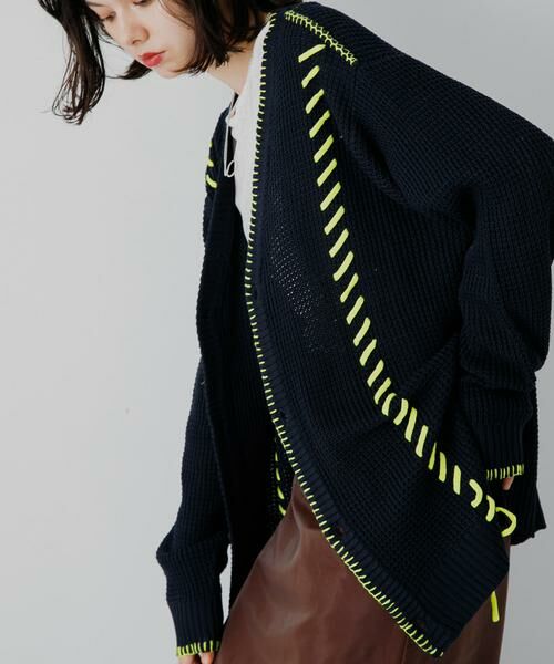 SENSE OF PLACE by URBAN RESEARCH / センスオブプレイス バイ アーバンリサーチ カーディガン・ボレロ | 『ユニセックス』ブランケットステッチカーディガン | 詳細8