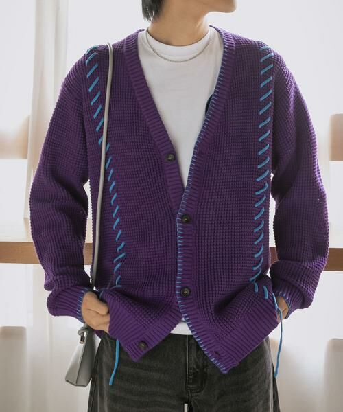 SENSE OF PLACE by URBAN RESEARCH / センスオブプレイス バイ アーバンリサーチ カーディガン・ボレロ | 『ユニセックス』ブランケットステッチカーディガン | 詳細24