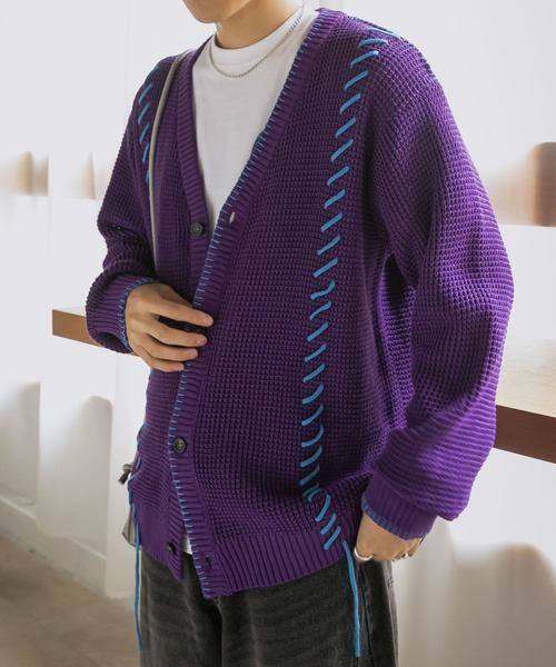 SENSE OF PLACE by URBAN RESEARCH / センスオブプレイス バイ アーバンリサーチ カーディガン・ボレロ | 『ユニセックス』ブランケットステッチカーディガン | 詳細25