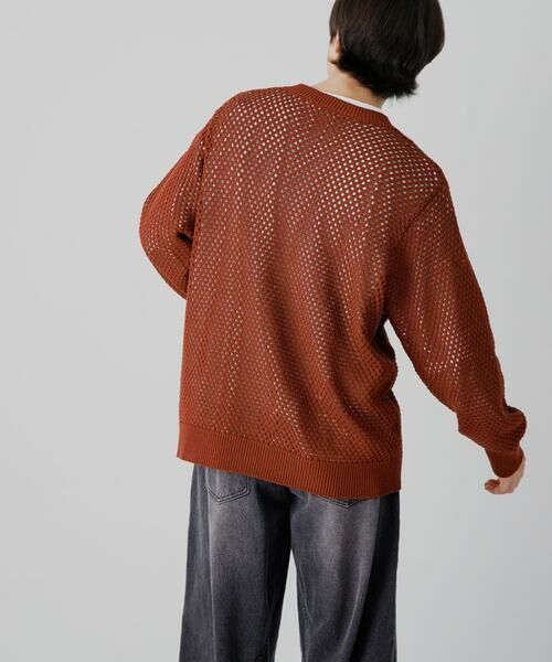SENSE OF PLACE by URBAN RESEARCH / センスオブプレイス バイ アーバンリサーチ ニット・セーター | 『洗濯可』シアーメッシュクルーネックニット | 詳細13