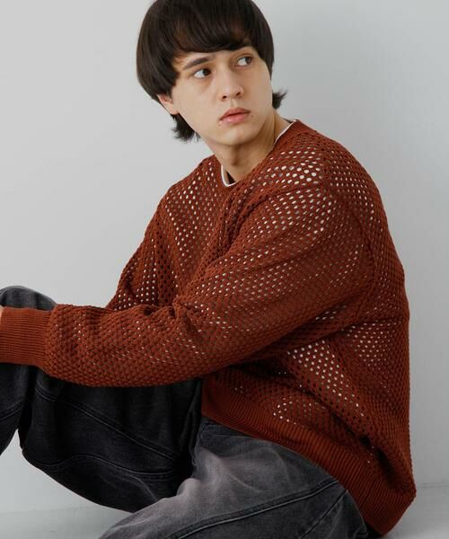 SENSE OF PLACE by URBAN RESEARCH / センスオブプレイス バイ アーバンリサーチ ニット・セーター | 『洗濯可』シアーメッシュクルーネックニット | 詳細14