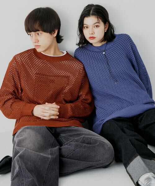 SENSE OF PLACE by URBAN RESEARCH / センスオブプレイス バイ アーバンリサーチ ニット・セーター | 『洗濯可』シアーメッシュクルーネックニット | 詳細17