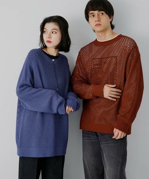 SENSE OF PLACE by URBAN RESEARCH / センスオブプレイス バイ アーバンリサーチ ニット・セーター | 『洗濯可』シアーメッシュクルーネックニット | 詳細18