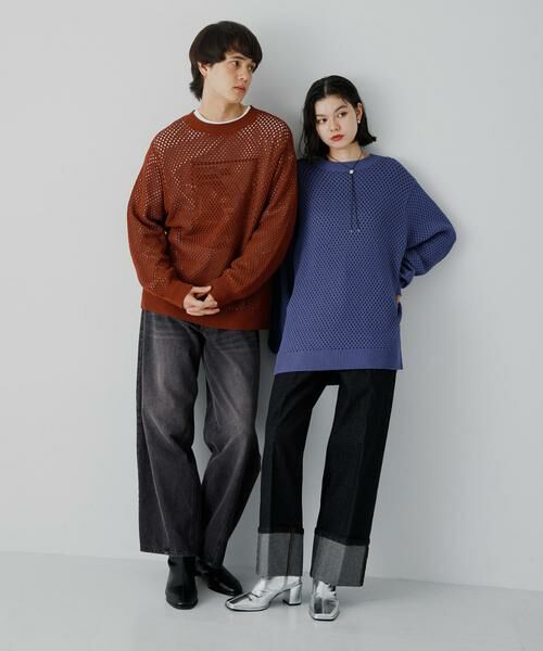 SENSE OF PLACE by URBAN RESEARCH / センスオブプレイス バイ アーバンリサーチ ニット・セーター | 『洗濯可』シアーメッシュクルーネックニット | 詳細19