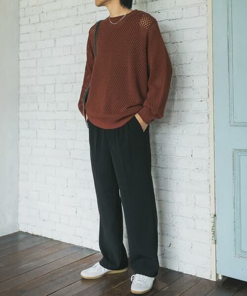 SENSE OF PLACE by URBAN RESEARCH / センスオブプレイス バイ アーバンリサーチ ニット・セーター | 『洗濯可』シアーメッシュクルーネックニット | 詳細3