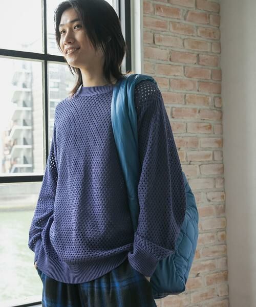 SENSE OF PLACE by URBAN RESEARCH / センスオブプレイス バイ アーバンリサーチ ニット・セーター | 『洗濯可』シアーメッシュクルーネックニット | 詳細25