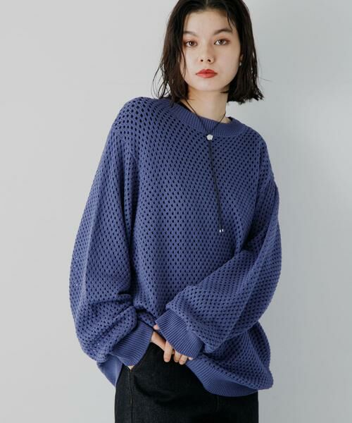 SENSE OF PLACE by URBAN RESEARCH / センスオブプレイス バイ アーバンリサーチ ニット・セーター | 『洗濯可』シアーメッシュクルーネックニット | 詳細28