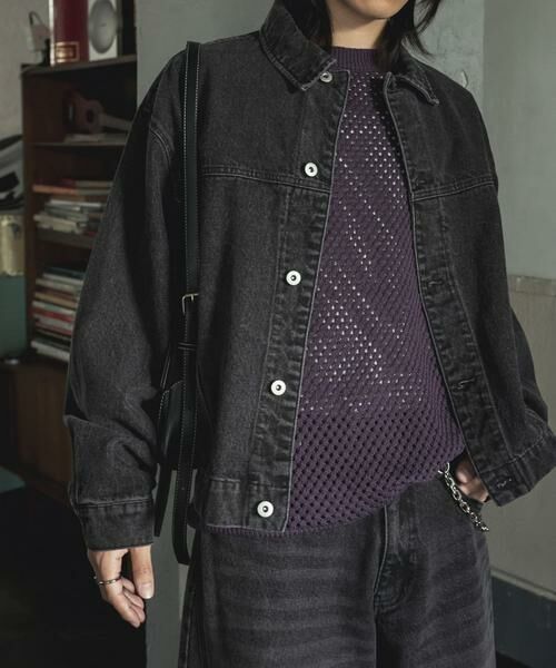 SENSE OF PLACE by URBAN RESEARCH / センスオブプレイス バイ アーバンリサーチ Gジャン・デニムジャケット | 『セットアップ対応』ツイストデニムジャケット(パープル)