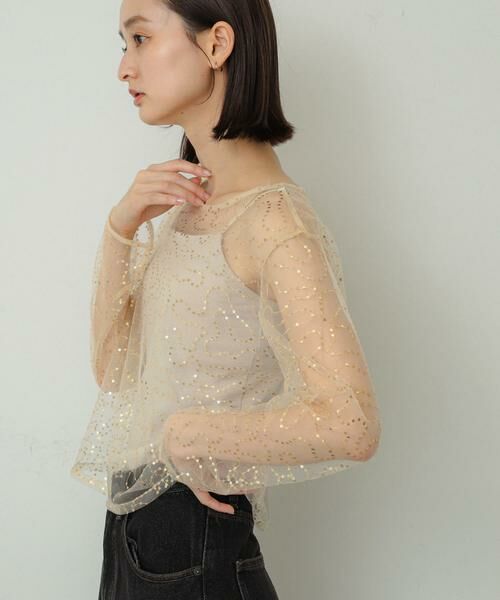 SENSE OF PLACE by URBAN RESEARCH / センスオブプレイス バイ アーバンリサーチ Tシャツ | スパンコールチュールトップ | 詳細9