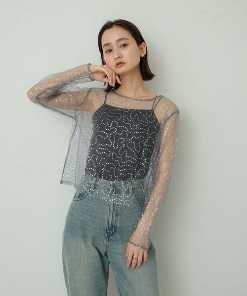 SENSE OF PLACE by URBAN RESEARCH / センスオブプレイス バイ アーバンリサーチ Tシャツ | スパンコールチュールトップ | 詳細14