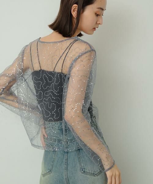 SENSE OF PLACE by URBAN RESEARCH / センスオブプレイス バイ アーバンリサーチ Tシャツ | スパンコールチュールトップ | 詳細15
