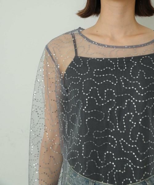 SENSE OF PLACE by URBAN RESEARCH / センスオブプレイス バイ アーバンリサーチ Tシャツ | スパンコールチュールトップ | 詳細20