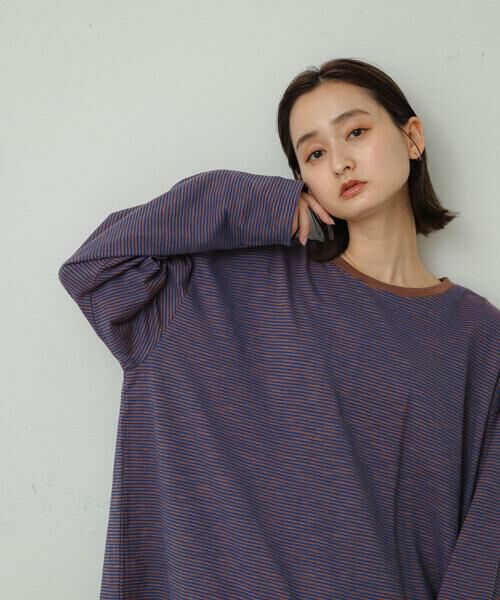 SENSE OF PLACE by URBAN RESEARCH / センスオブプレイス バイ アーバンリサーチ Tシャツ | シアーボーダールーズトップ | 詳細1