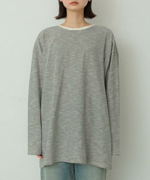 SENSE OF PLACE by URBAN RESEARCH / センスオブプレイス バイ アーバンリサーチ Tシャツ | シアーボーダールーズトップ | 詳細11