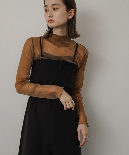 SENSE OF PLACE by URBAN RESEARCH / センスオブプレイス バイ アーバンリサーチ Tシャツ | ラメシアーハイネックトップ | 詳細1