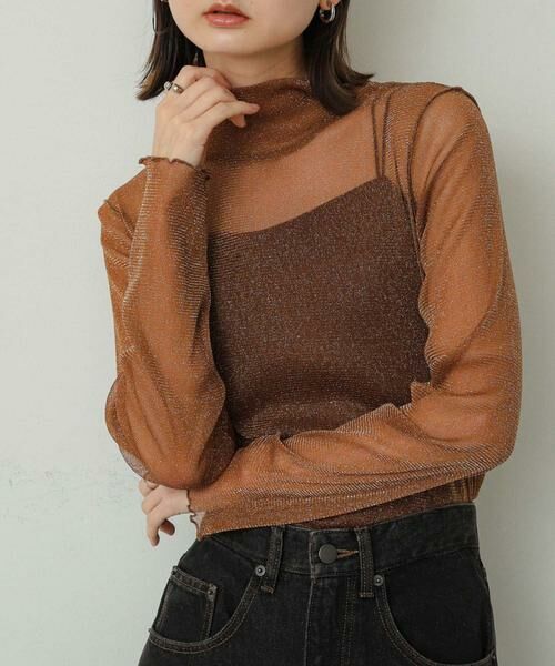 SENSE OF PLACE by URBAN RESEARCH / センスオブプレイス バイ アーバンリサーチ Tシャツ | ラメシアーハイネックトップ | 詳細5