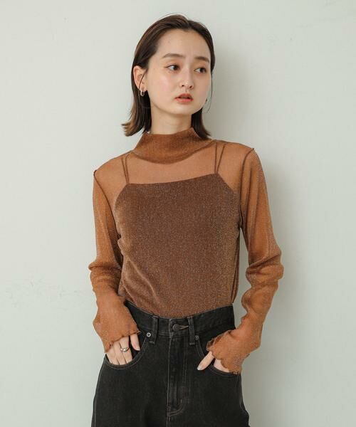 SENSE OF PLACE by URBAN RESEARCH / センスオブプレイス バイ アーバンリサーチ Tシャツ | ラメシアーハイネックトップ | 詳細6