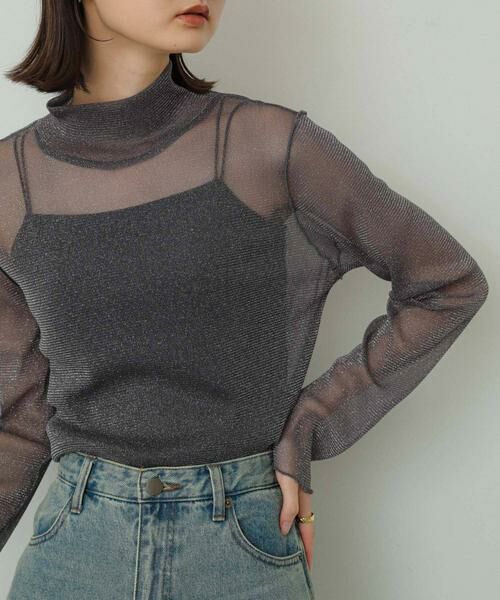 SENSE OF PLACE by URBAN RESEARCH / センスオブプレイス バイ アーバンリサーチ Tシャツ | ラメシアーハイネックトップ | 詳細13