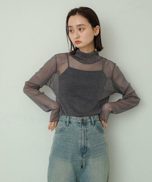 SENSE OF PLACE by URBAN RESEARCH / センスオブプレイス バイ アーバンリサーチ Tシャツ | ラメシアーハイネックトップ | 詳細14